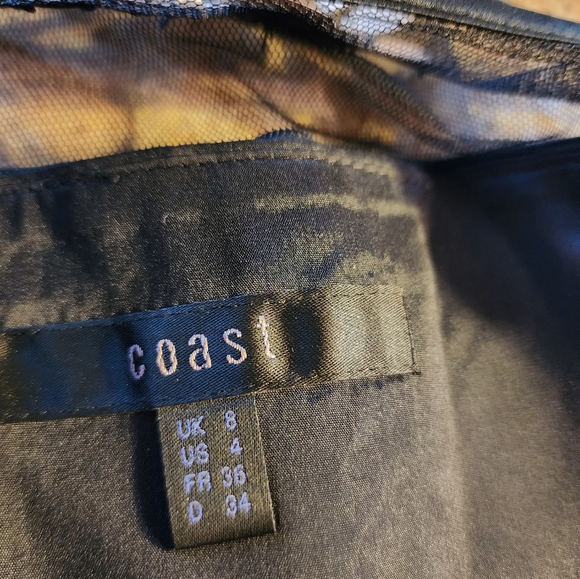 Coast Hermosa Dress Black Duchess Satin Sleeveless Size 4 (NWT) - Picture 2 of 16